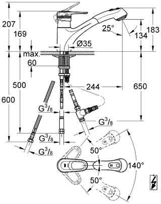 Grohe Europlus 33934 000 Mosogató csaptelep (33934000)