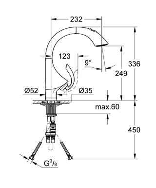 Grohe K4 33782 000 mosogató csaptelep (33782000)