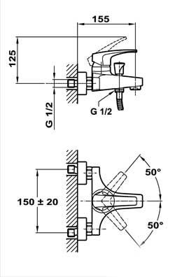 Teka MB2 40.122.02 fali kádtöltő csaptelep zuhanyszettel