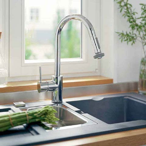 Hansgrohe Talis S Variarc 14877 000 kihúzható zuhanyfejes mosogató csaptelep (14877000)