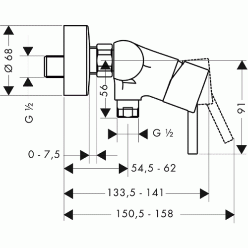 Hansgrohe Talis S2 32640 000 Egykaros zuhanycsaptelep (32640000)