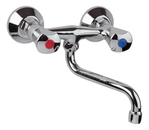 Radeco Ceramik kétfogantyús fali mosogató csaptelep