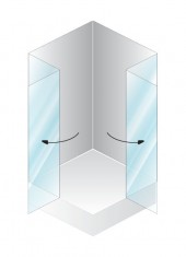 Kolpa-San Stella TKK 80/90/100 szögletes zuhanykabin (100 x 100 cm, Króm, 100x100 cm, Edzett átlátszó üveg, #912270)