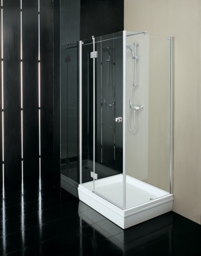 Kolpa-San Stella TSv 80/90 zuhanyfal (88-90 cm, Króm, Edzett átlátszó üveg, 90x190 cm, #790310)