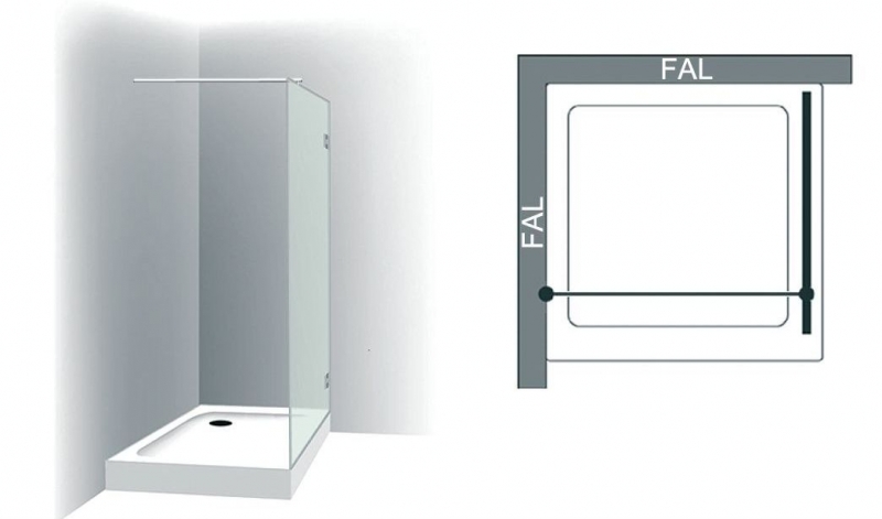 Varioglass Signum 400 Zuhanyfal víztiszta üveg (100x200 cm)