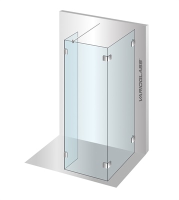 Varioglass Signum 403 Zuhanyfal víztiszta üveg (90x90x30x200 cm)