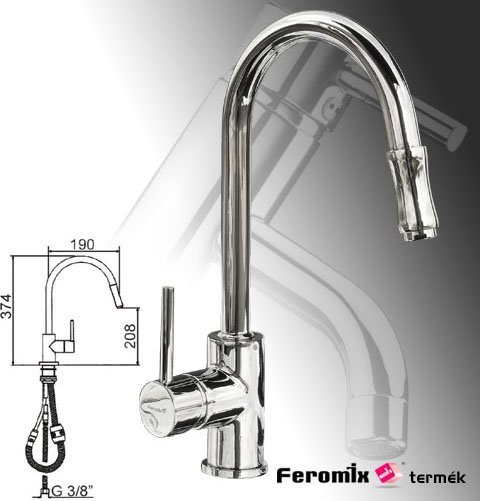 Feromix Mini-art 310600.1 zuhanyfejes mosogató csaptelep