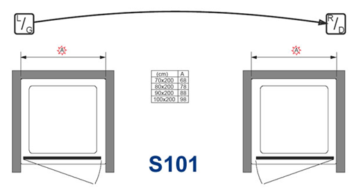 Riho Scandic S101 Zuhanyajtó (króm, 77,8-78,2 cm, átlátszó, 80x200 cm, #GC 80200)