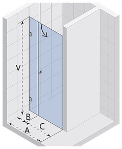 Riho Scandic S102 Zuhanyajtó (97,8-98,2 cm, króm, átlátszó, 100x200 cm, #GC 71200)