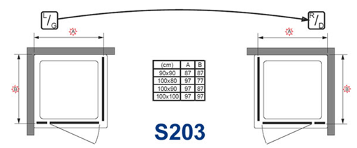 Riho Scandic S203 Zuhanykabin (króm, 76,8-77,2-76,8-77,2 cm, átlászó, 80x80x200 cm, #GC 91200)