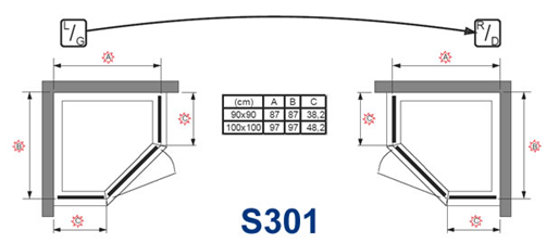 Riho Scandic S301 Zuhanykabin (90x90x200 cm, #GC 40200)