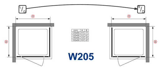 Riho Scandic W205 Zuhanykabin (120x90x200 cm, #GW 31200)