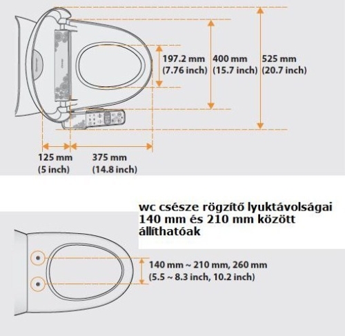 Coway LooLoo BA08-A Elektromos bidé funkciós wc-ülőke