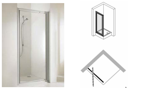 Hüppe Express ST 90 Zuhanyajtó (86-90, fehér, 90 cm, Anti-Plaque üveg, #EX1502.055.322)