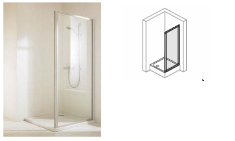 Hüppe Express SW 90 Zuhany oldalfal (mattezüst, Anti-Plaque üveg, 88-90, 90 cm, #EX1313.087.322)