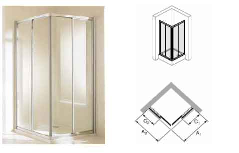 Hüppe Express GTE2 80/90 szögletes zuhanykabin (88-90, mattezüst, Anti-Plaque üveg, 90x90 cm, #EX1112.087.322)