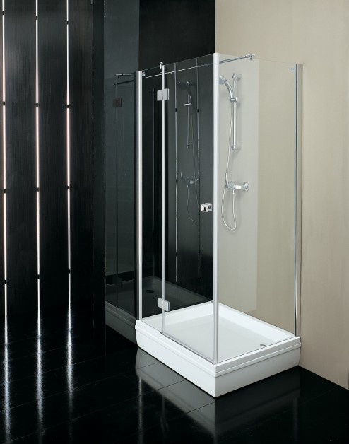Kolpa-San Stella TV 80/90 zuhanyajtó (Edzett átlátszó üveg, 88-90 cm, Króm (jobbos), 90 L (balos), #789250)
