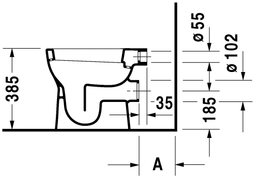 Duravit D-Code hátsó kifolyású, laposöblítésű álló WC 210909 (21090900002)