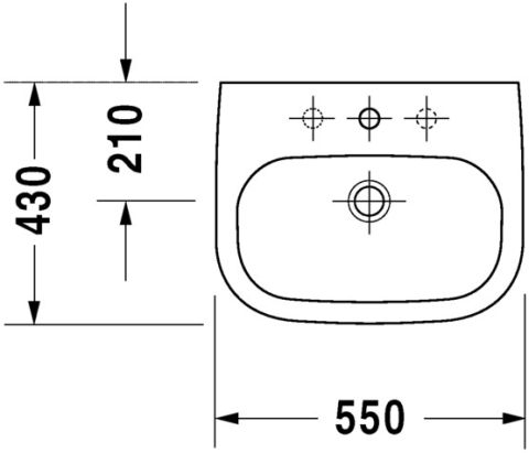 Duravit D-Code 55x43 cm-es mosdó 231055 (23105500002)