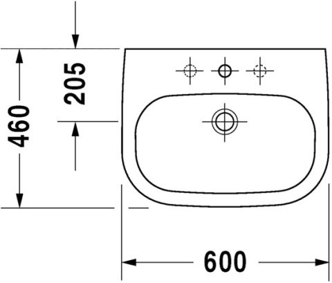 Duravit D-Code 60x46 cm-es mosdó 231060 (23106000002)