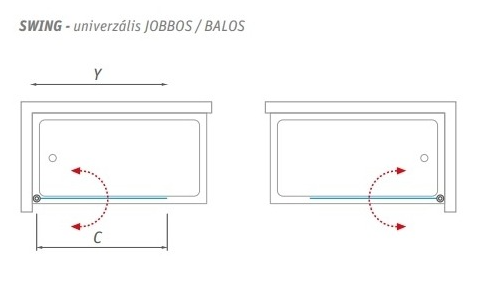 Roltechnik Swing Kádparaván (Transparent, brillant, 85x140 cm, #657-8500000-00-02)
