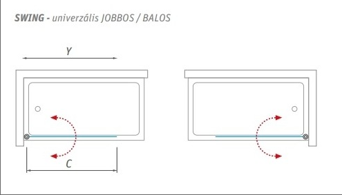 Roltechnik Swing Kádparaván (Transparent, ezüst, 85x140 cm, #657-8500000-01-02)