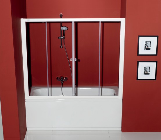 Kolpa-San Orion TV/4D 140/150/160/170/180 kádparaván (158-160 cm, Fehér, Edzett üveg Chinchilla, 160 cm, #730020)