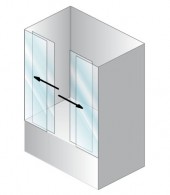 Kolpa-San Orion TV/4D 140/150/160/170/180 kádparaván (158-160 cm, Fehér, Edzett üveg Chinchilla, 160 cm, #730020)