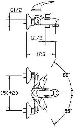 Mofém Junior Eco 151-0012-02 fali kádtöltő csaptelep zuhanyszett