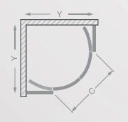 Roltechnik Rubin Lux negyedköríves zuhanykabin (króm, Matt, 90x90 cm, 87,5-90x180 cm)