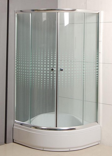 Roltechnik Bilbao negyedköríves zuhanykabin + Zuhanytálca (87,5-89,5x194 cm, króm, 90x90 cm, Transparent)
