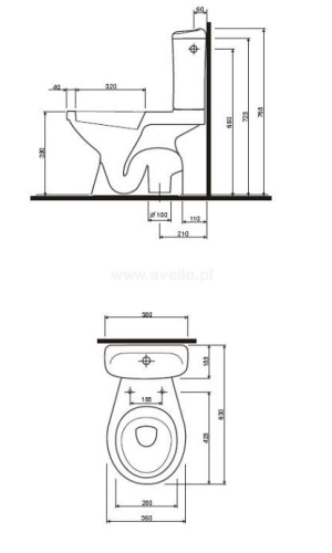 Kolo Idol Monoblokkos alsó kifolyású WC (M19012000)