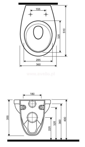 Kolo Idol mélyöblítésű fali WC csésze M13100 (M13100000)