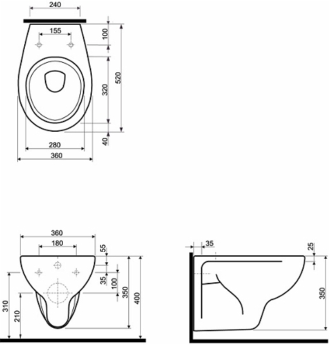 Kolo Rekord mélyöblítésű fali wc (K93100000)