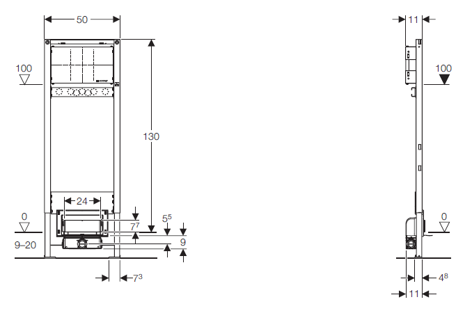 Geberit Duofix 111.733.00.1 Zuhany szerelőelem