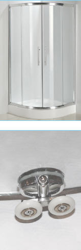 Roltechnik Esen negyedköríves zuhanykabin (króm, Transparent, 90x90x200 cm, 885-910 mm)