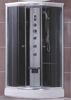 Roltechnik Nero Lux negyedköríves masszázskabin (90x90 cm, króm, Rauch, 90x90x223 cm)