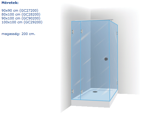 Riho Scandic S203 Zuhanykabin (króm, 136,8-137,2-86,8-97,2 cm, átlászó, 140x90x200 cm, #GC 92400)