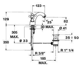 Teka 1820 56.342.82.B Mosdó csaptelep bronz