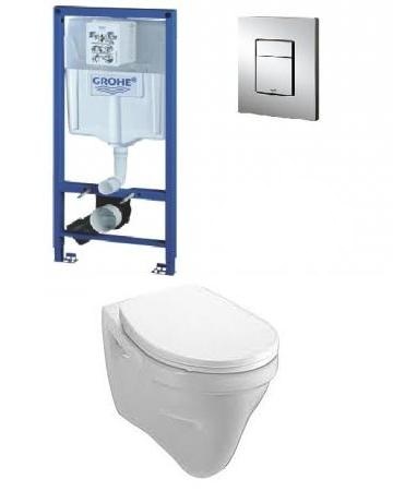 Grohe. Rapid SL 38528 001 Szerelőelelm, Cosmopolitan króm nyomólap, Alföldi Saval 7068 19 01Fali WC