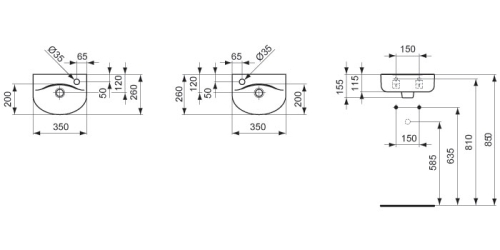 Hopa Connect Arc 35 x 26 mosdó