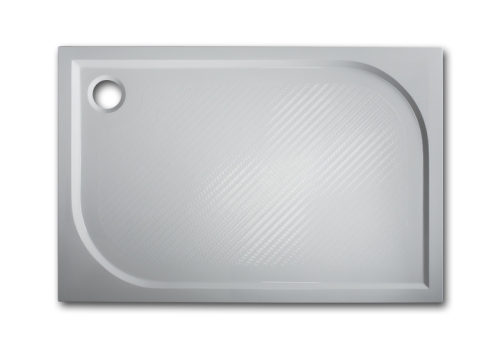 Hopa Plovdiv téglalap alapú öntött márvány zuhanytálca (80 x 100 x 11 cm, Előlapos)