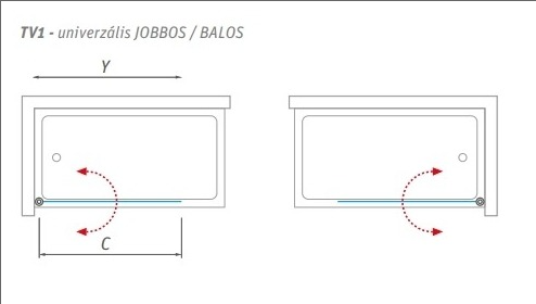 Roltechnik TV1 kádparaván (80 cm, Transparent, ezüst, #706-8000000-01-02)