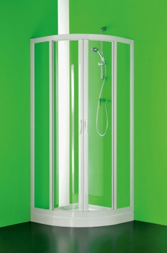 Hopa Ponte negyedköríves zuhanykabin (Plexiüveg, Fehér, 83 x 83 x 185 cm, #BSPON8360P)