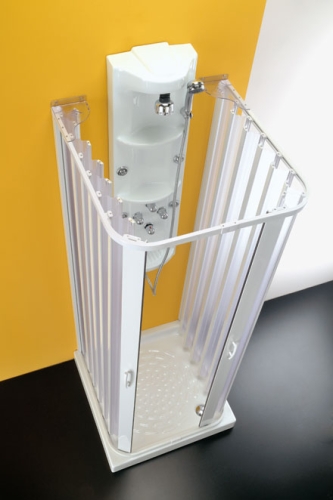 Hopa Delta négyszög alapú zuhanykabin (Műanyag, Fehér, 80-60 x 90-70 x 80-60 x 185 cm)