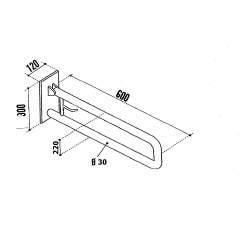 MOKO U alakú fix kapaszkodó (MOKO-048868B, 770 mm, Fehér)