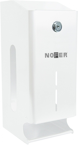 Nofer Miha rozsdamentes kéttekercses toalettpapír adagoló (Színterezett, fehér, 05101.W)
