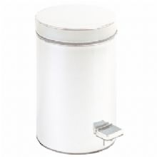 Nofer Miha rozsdamentes lábpedálos acél hulladékgyűjtő (Színterezett, fehér, 5 l, 09101.W)