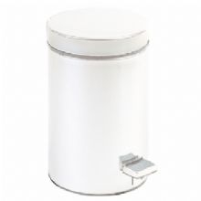 Nofer Miha rozsdamentes lábpedálos acél hulladékgyűjtő (Színterezett, fehér, 20 l, 09103.W)
