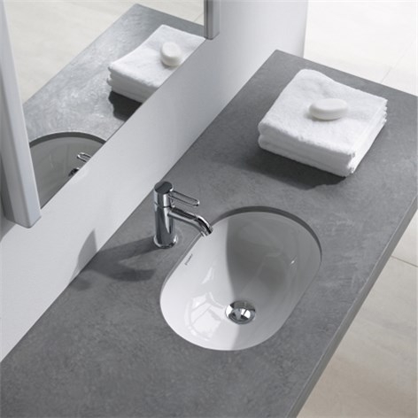 Duravit D-Code 49x29 cm-es alulról beépíthető mosdó 033849 (0338490000)